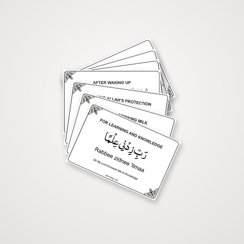 Noor Souq Dua Stickers, Set of 18 Transparent Duas for Kids and Family